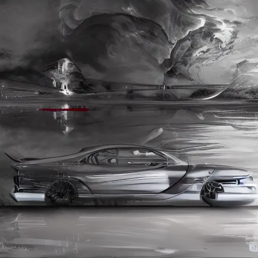 Image similar to sci-fi sport car f1 hatchback transport design organic smooth elastic forms 20% of canvas on the front; background wall structure in the coronation of napoleon painting 40% of canvas; by Jacques-Louis David, pinterest keyshot product render, cloudy plastic ceramic material shiny gloss water reflections, ultra high detail ultra realism, 4k