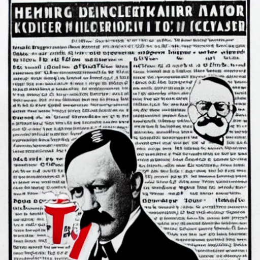 Image similar to Hitler as KFC Colonel Sanders advertising