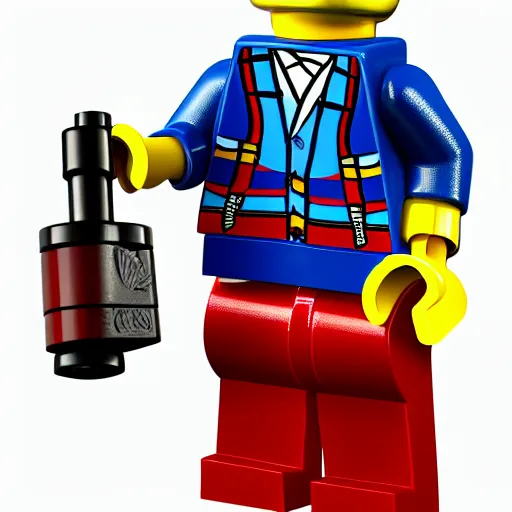 Image similar to photo of official lego lech!!! wałesa!!! minifigure, 4 k, product photography, high quality