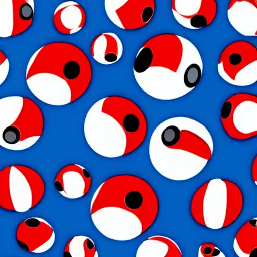 Image similar to pattern of pokeballs and mews