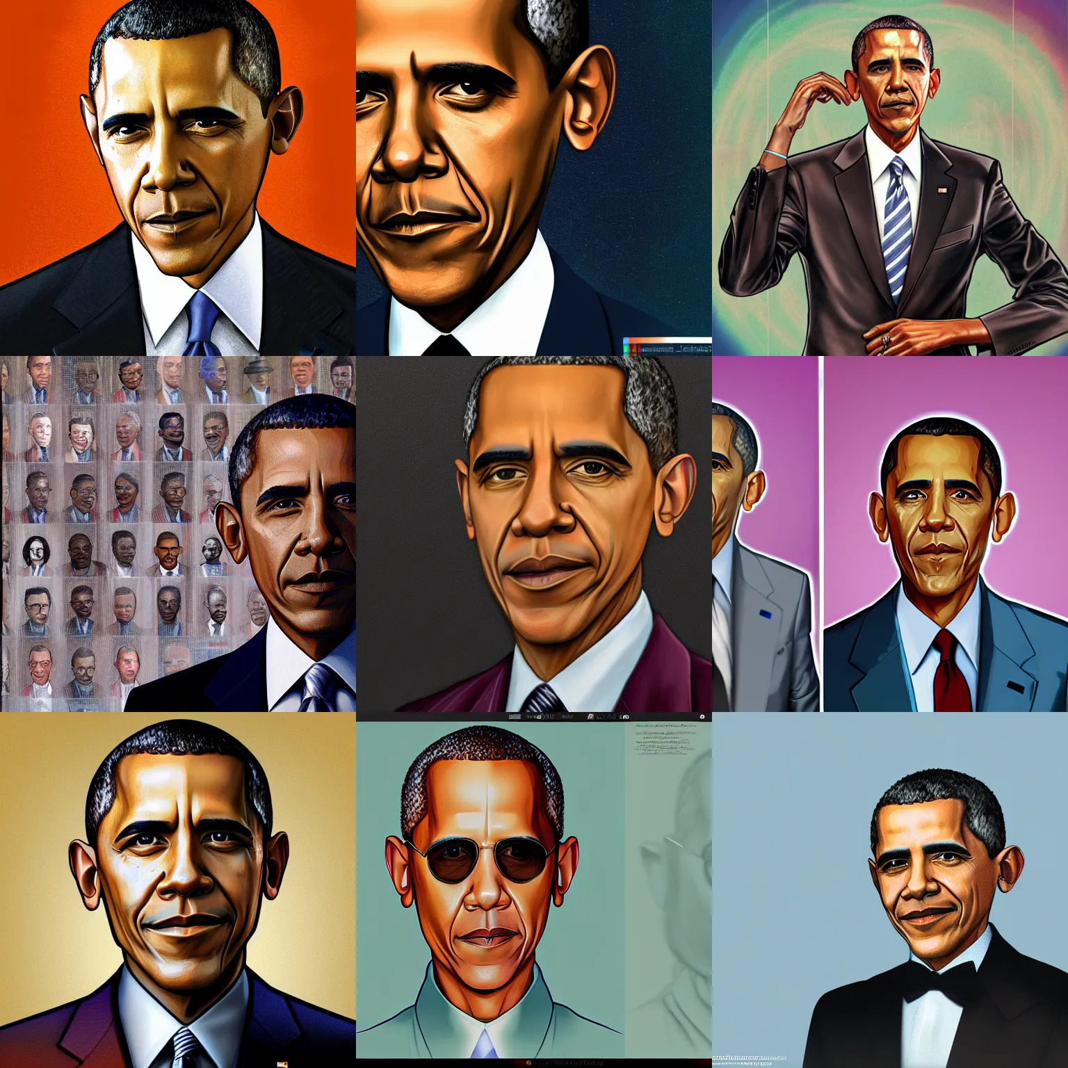 Prompt: a disco elysium portrait of Obama, highly detailed