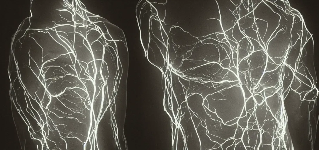 Image similar to Human with illuminated veins