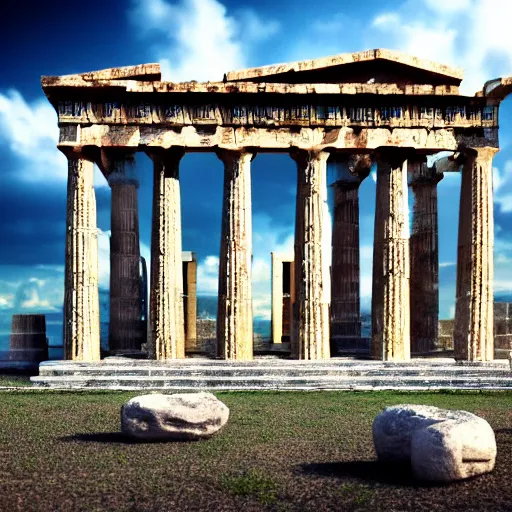 Image similar to 8 k hd detailed octane render of an ancient greek temple