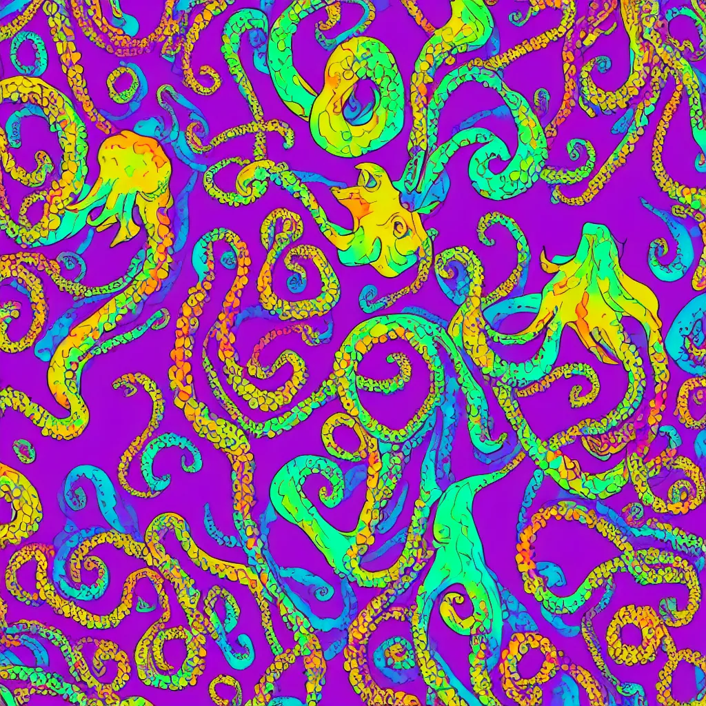 Prompt: hippy octopus, psychdelic multicolored, 8 k