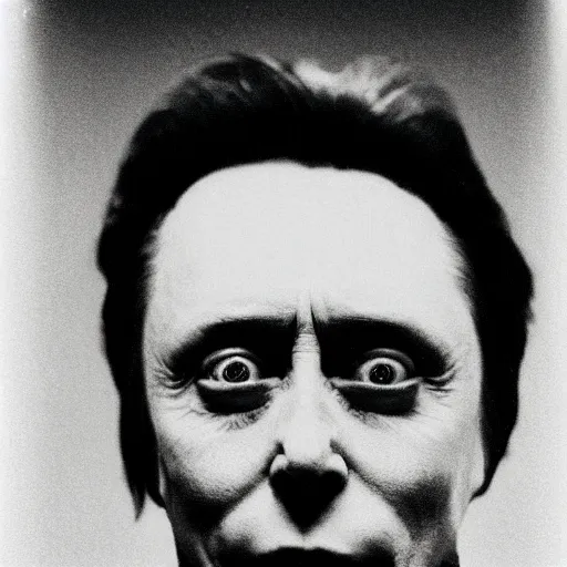 Image similar to Christopher Walken as a vampire, night vision, photography