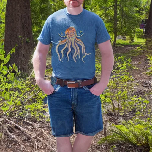 Image similar to cthulhu wearing jorts, high-quality stock photo