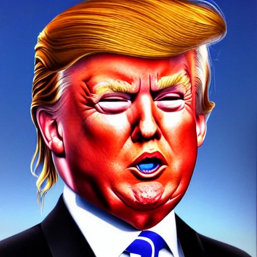 Image similar to donald trump portrait in the style of jason edmiston