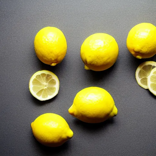 Image similar to a lemon in shape of a human with legs of lemons and round body, arms of lemons, very realistic, high quality, volumetric light