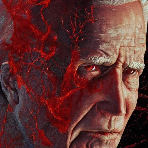 Image similar to biden in dante's inferno painting, dark beauty, rotten gold, closeup faces, extremely detailed, cinema 4 d, unreal engine.