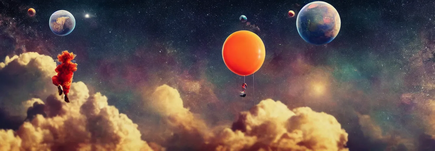 Prompt: A clown floating in space, planet Earth in the background, inspiring, epic, cinematic, award-winning, realistic
