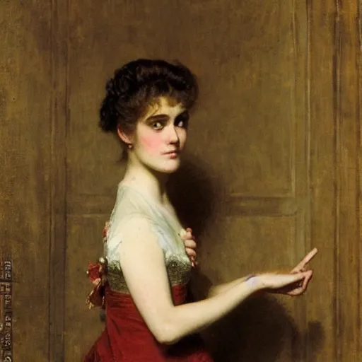 Image similar to actress rehearsing by alfred stevens