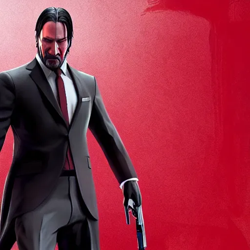 Image similar to john wick in a hitman game