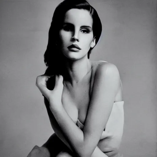 Image similar to portrait of lana del rey photographed by richard avedon