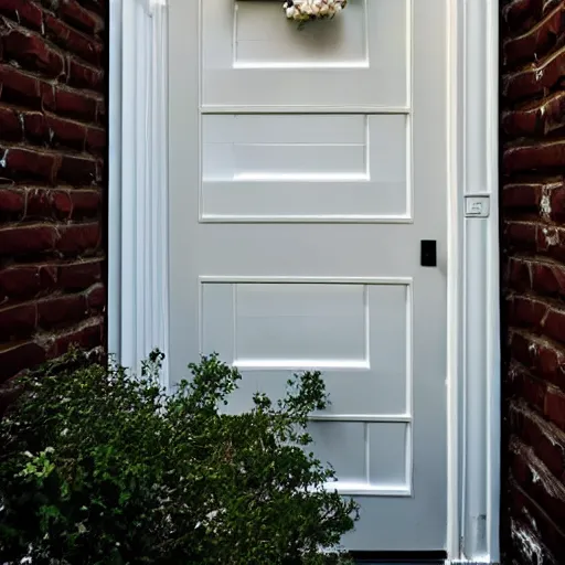 Image similar to A white door designed to be extremely uncomfortable