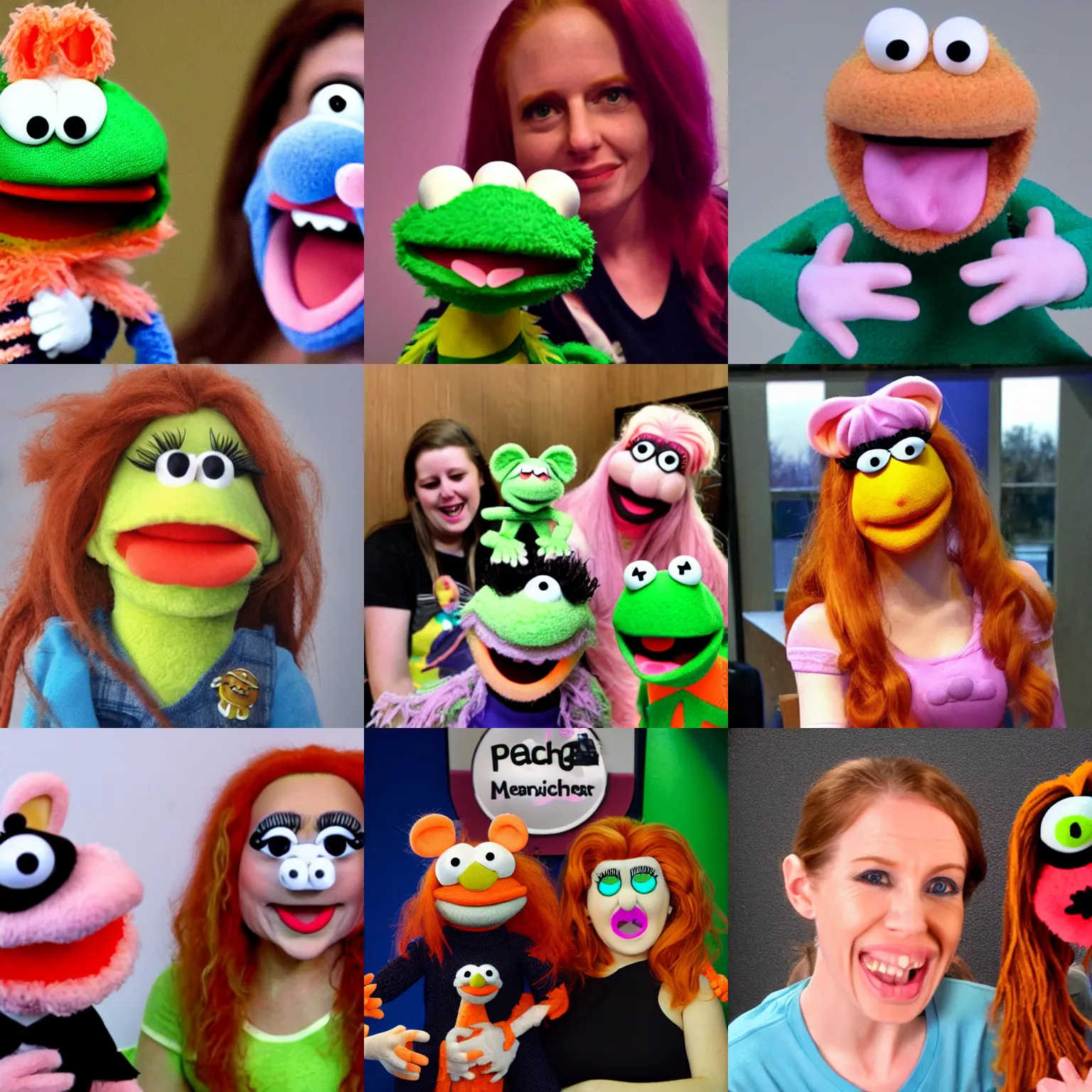 Prompt: peachsaliva as a muppet