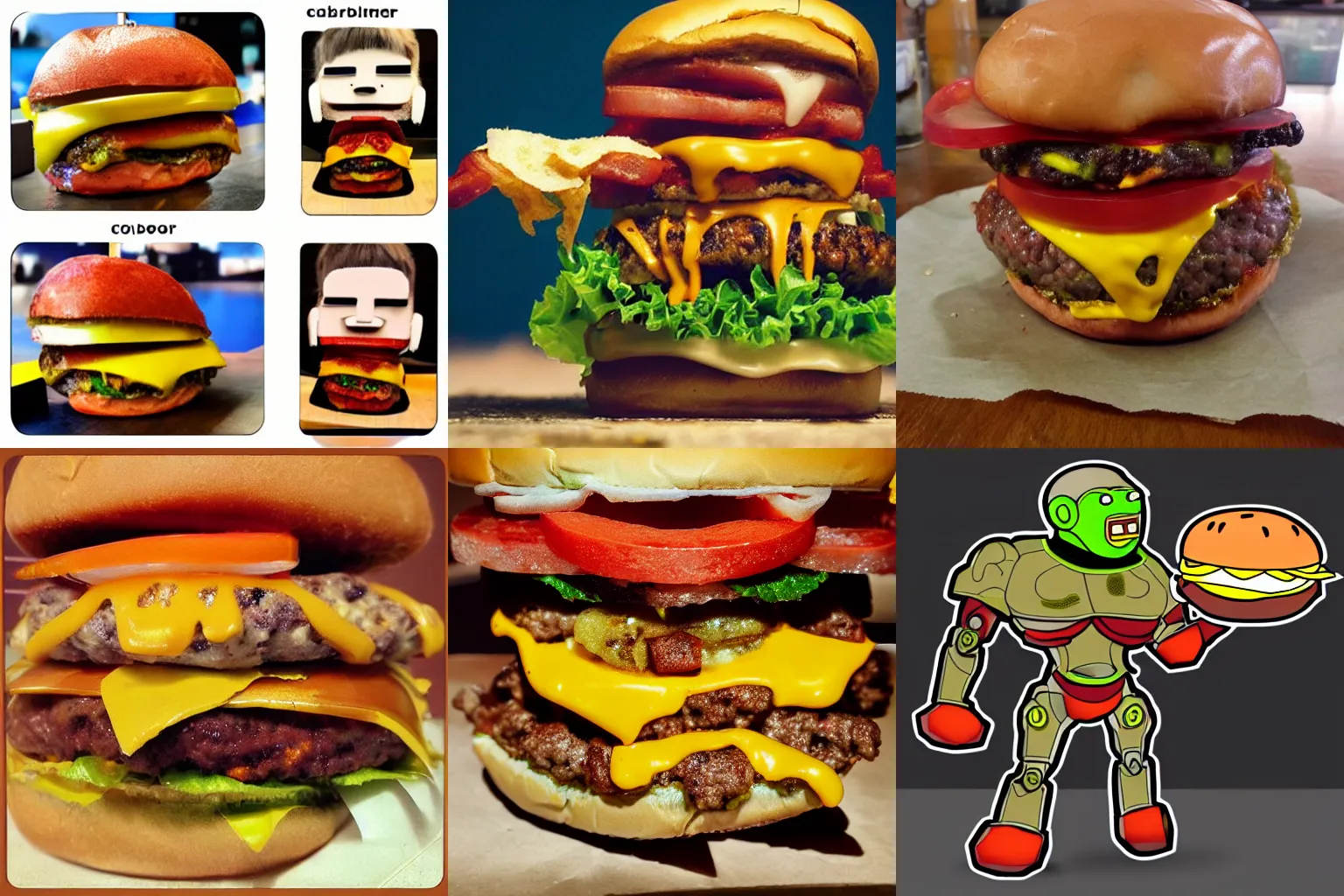 Prompt: cyborg cheeseburger