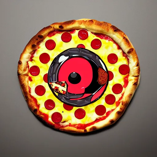 Image similar to pokeball pizza