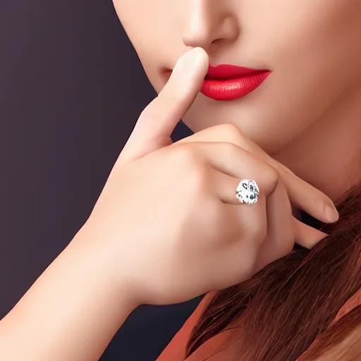 Image similar to foto elegant woman one hand with five finger, engagement ring ads, photorealistic ultra realistic