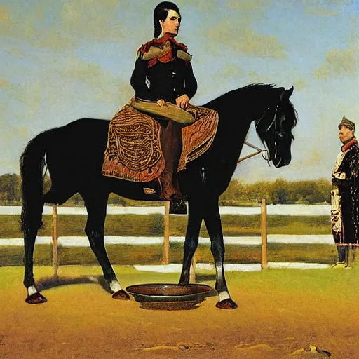 Image similar to offerings for the horse goddess by george stubbs by frederic remington by jeffrey smith