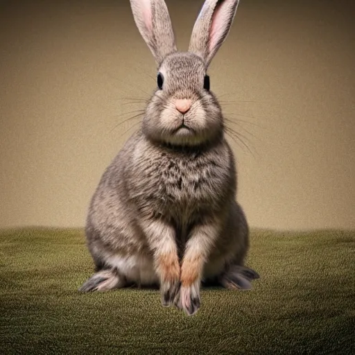 Image similar to high quality photograph a cute rabbit in a suit.