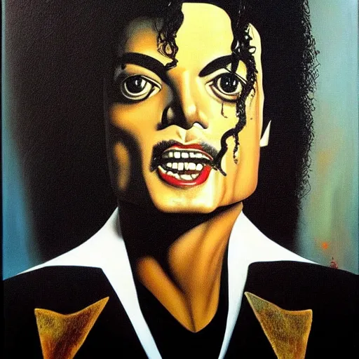 Prompt: salvador dali painting of michael jackson, oil painting, masterpiece