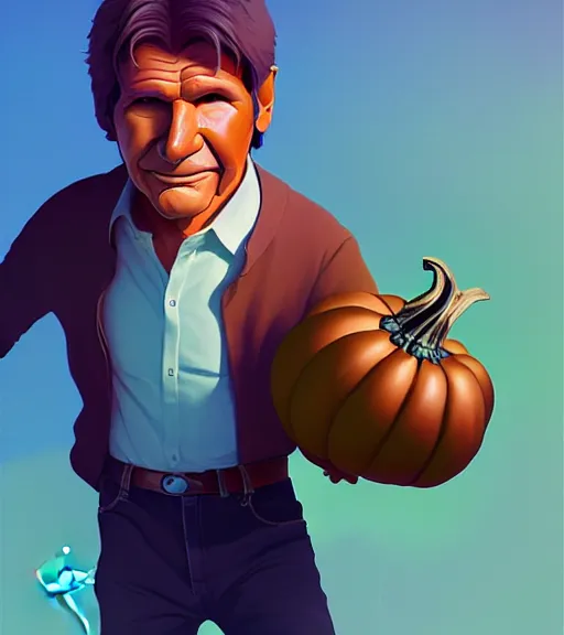 Image similar to icon stylized minimalist harrison ford as gourd!!, loftis, cory behance hd by jesper ejsing, by rhads, makoto shinkai and lois van baarle, ilya kuvshinov, rossdraws global illumination