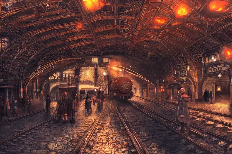 Image similar to some wizard waiting in hogwart train station in quiet dark city, hyper detailed, orange red blue tones dramatic lighting, cgsociety, realistic, hyper detailed, insane details, intricate, dramatic lighting, hypermaximalist, golden ratio, rule of thirds, octane render, weta digital, micro details, ultra wide angle, artstation trending, 8 k,