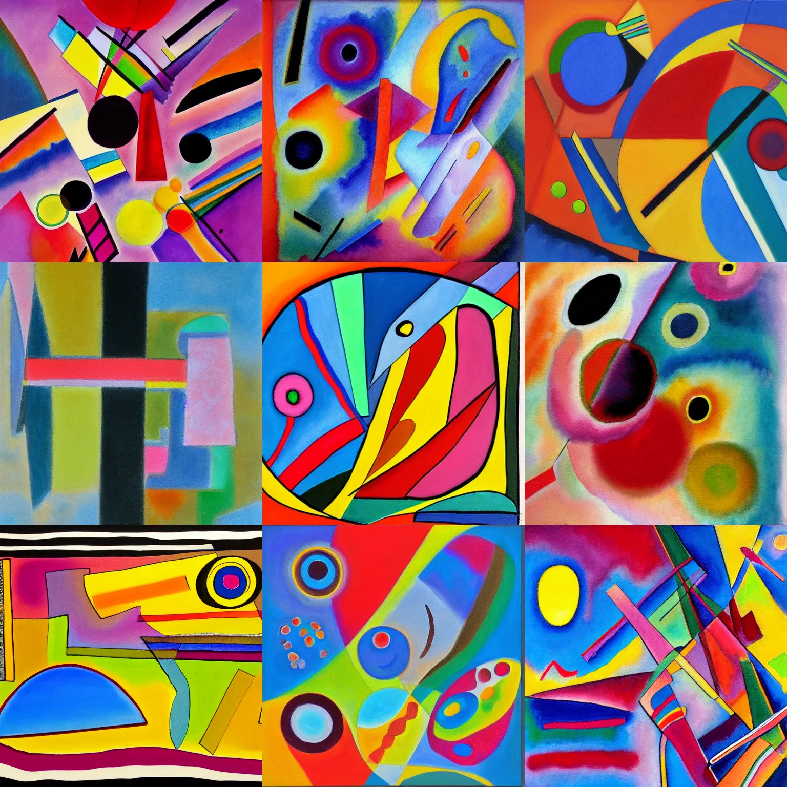 Prompt: a painting of nothing, in the style of kandinsky
