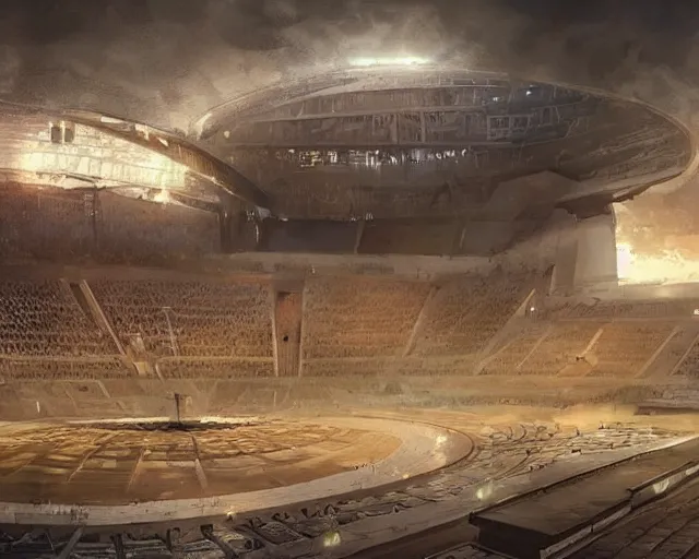 Image similar to an olimpic soccer stadium in the style of ancient egypt, art by greg rutkowski and artgerma, stunning concept art, interior design architecture