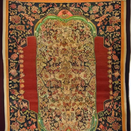 Image similar to Japanese + Persian style carpet