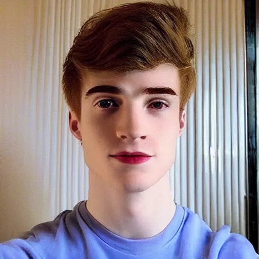 Image similar to “a realistic detailed photo of a guy who is an attractive humanoid who is half robot and half humanoid, who is a male android, twitch streamer Ninja Tyler Blevins, shiny skin, posing like a statue, blank stare”