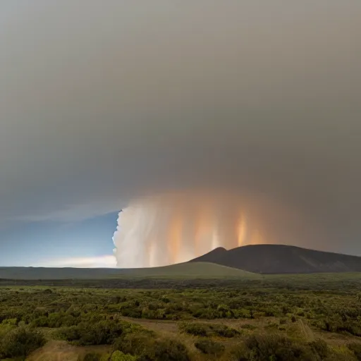 Image similar to a tornado marrying a volcano, 8 k photo