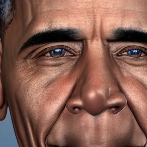 Prompt: Obama face, octane render, photorealistic, 8k, visible pores, hyperrealistic, extremely detailed