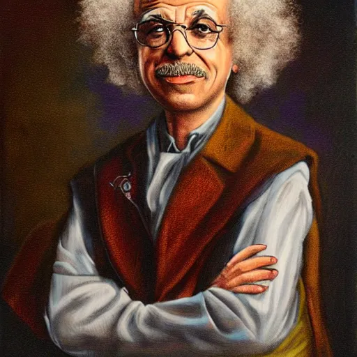 Prompt: yemeni einstein portrait