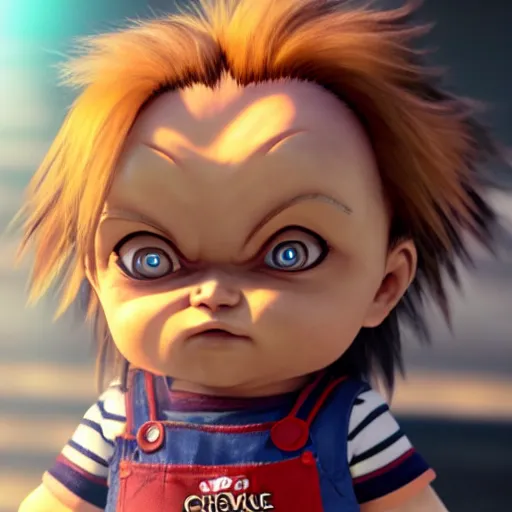 Prompt: an epic anime of chucky, ghibli, unreal 5, daz, hyperrealistic, octane render, rpg portrait, dynamic lighting, epic, epic anime