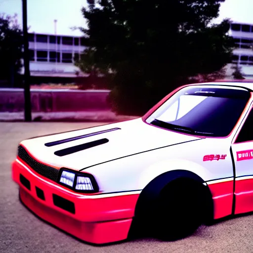 Image similar to a drift car in the style of a 90s anime