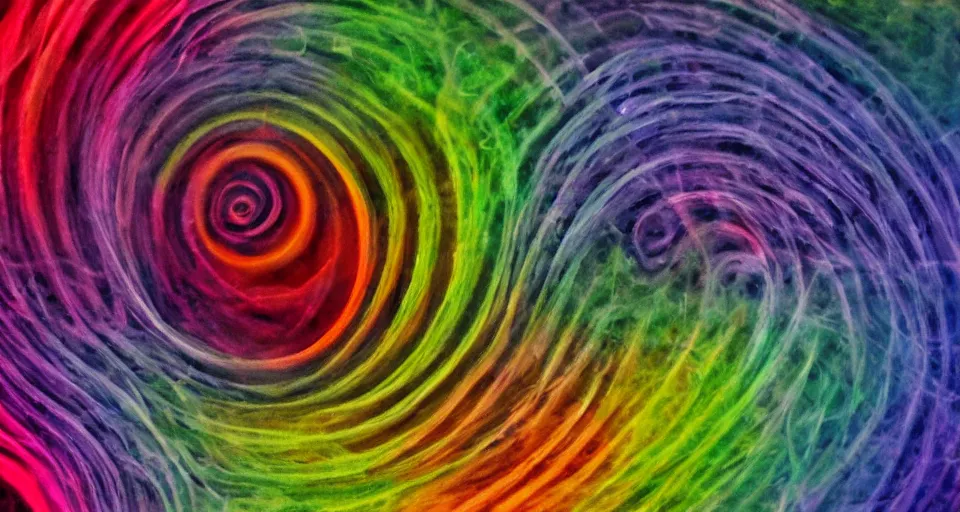 Image similar to spirals of colored smoke