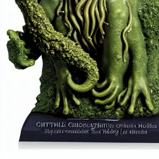 Prompt: cthulhu mossy statue