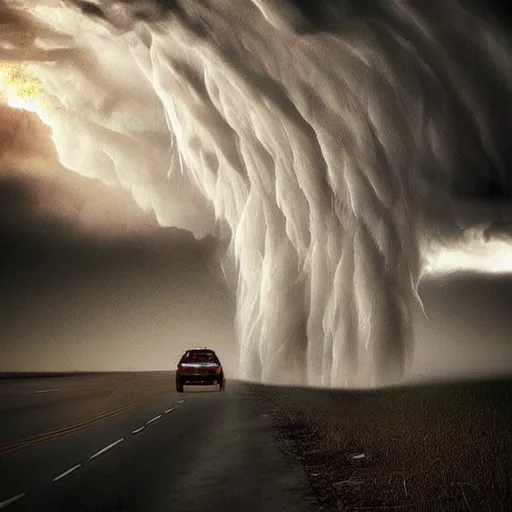 Prompt: amazing photo of a tornado, digital art, beautiful dramatic lighting