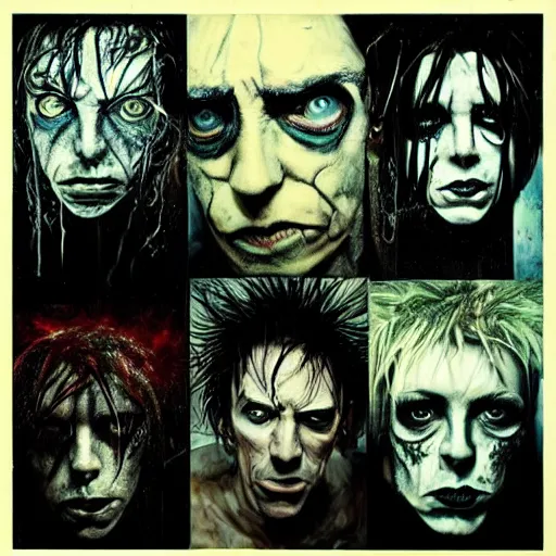 Image similar to stunning portrait of gaunt iggy pop a ( the cure fan ) as dream from sandman, dim stars as eyes, by jeremy mann, by cedric peyravernay, by by russ mills, by richard avedon and ben templesmith, dramatic lightning, sadness, dark eye sockets, in the shadows, punk rock, gothic, high detailed, 8 k