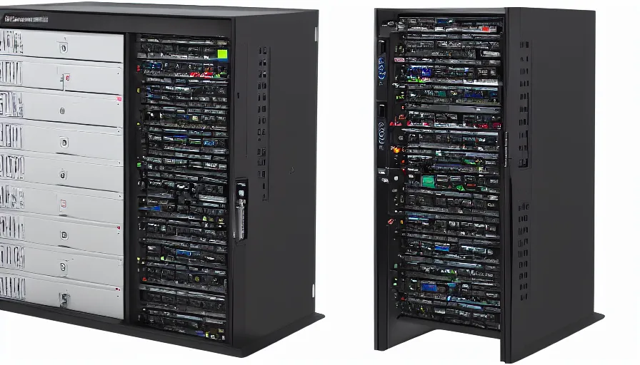 Image similar to server racks, network storage, photorealistic, 8k, uhd, sharp focus, accurate photo