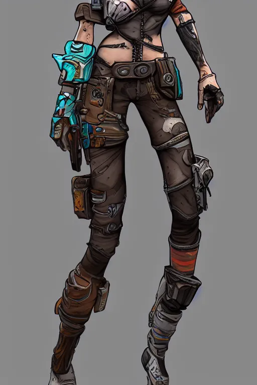 Prompt: borderlands style female character, intricate, highly detailed, digital painting, artstation, concept art, smooth, sharp focus, illustration