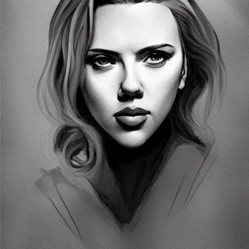 Image similar to Scarlett Johansson, rough sketch by Loish