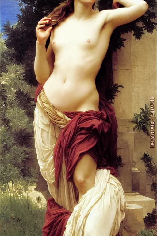 Image similar to emma watson as a greek goddess, painting by william adolphe bouguereau