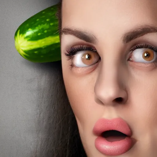 Prompt: warped ugly woman face profile with nose in the shape of a cucumber - n 9