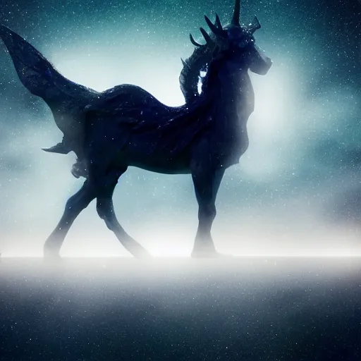 Image similar to A mythical creature made of fog and stars