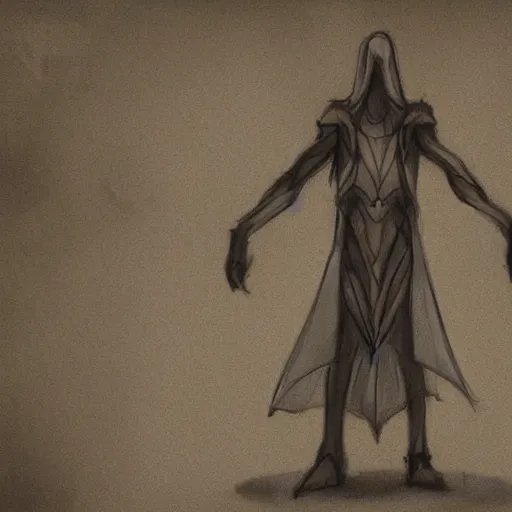 Prompt: concept sketch of SCP-001 - The Gate Guardian