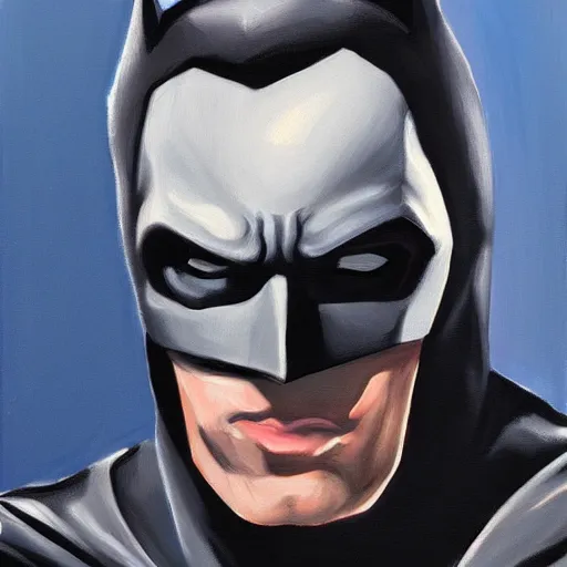 Image similar to a portrait painting of the batman