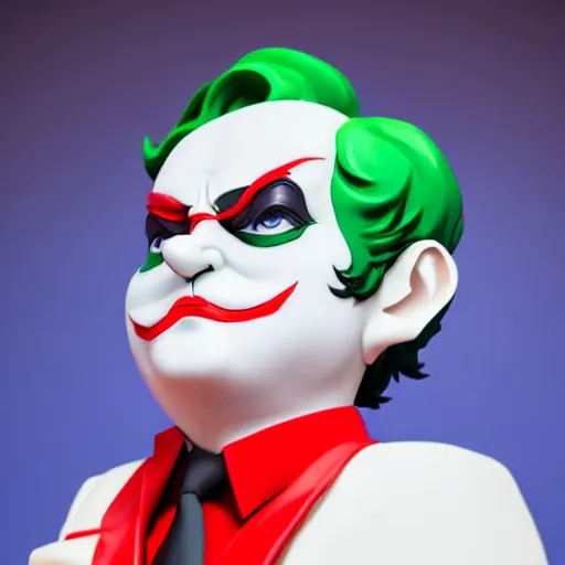 Prompt: joker from persona 5, sculpture by Fernando Botero, photography, 4k high quality