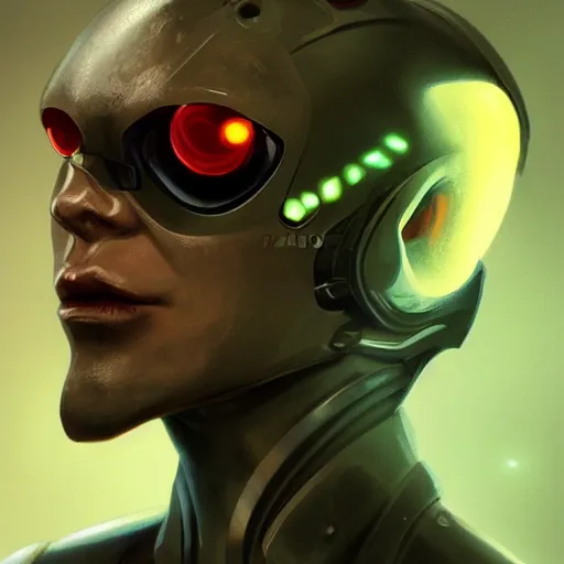 Prompt: Cyborg gecko portrait, artstation